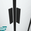 FugaFlow Efficiente Vetro Cabine de douche - 100x100x200cm - quart de rond - verre clair - profilé - noir mat SW1123539