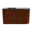 Mondiaz JOYA-DLUX Meuble de salle de bains 71,6cm - arrondi droit couleur Ruby - Vasque FAYE position Gauche 1 trou de robinet couleur Lava SW1423649
