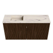 Mondiaz JOYA-DLUX 80cm toiletmeubel - kleur Walnut - Wastafel FAYE positie Links 1 kraangat kleur Nata. SW1424490