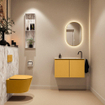 MONDIAZ TURE-DLUX 80cm toiletmeubel Ocher. EDEN wastafel Glace positie rechts. Met 1 kraangat. SW1103391