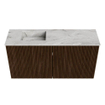 Mondiaz JOYA-DLUX 80cm meuble de salle de bains - couleur Walnut - Vasque FAYE position Gauche 1 trou de robinet couleur Glace. SW1422359