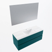 Mondiaz VICA ensemble de meuble de salle de bain - 120cm - meuble sous-vasque smag - 2 tiroirs - lavabo denia milieu - 1 trou de robinet - couleur Blanc Brillant - miroir LED - version XL 60cm haut SW1091982