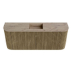 Mondiaz JOYA-DLUX 103.2cm meuble de salle de bains - arrondis gauche et droite couleur Dusk - Vasque FAYE position Milieu 1 trou de robinet couleur Arena. SW1425791