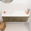 Mondiaz JOYA 101.6cm toiletmeubel - ronding rechts kleur Dusk - Wastafel FAYE positie Links 1 kraangat kleur Talc. SW1421634