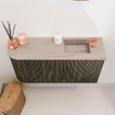 Mondiaz JOYA-DLUX 81.6cm toiletmeubel - ronding links kleur Shadow - Wastafel FAYE positie Rechts 1 kraangat kleur Saba. SW1425146