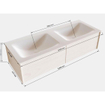 MONDIAZ LUSH Ensemble de meuble salle de bain - 120cm - 2 tiroirs - lavabo cloud - 2 lavabos - 2 trous de robinet - chêne blanchi SW409421