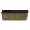 Mondiaz JOYA 111.6cm meuble de salle de bains - arrondi droit couleur Dusk - Vasque FAYE position Gauche Sans trou de robinet couleur Urban SW1421741