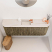 Mondiaz JOYA-DLUX 113.2cm toiletmeubel - ronding links en rechts kleur Dusk - Wastafel FAYE positie Midden 1 kraangat kleur Meli. SW1425875