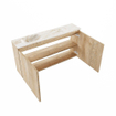 MONDIAZ TURE-DLUX Meuble toilette - 100cm - Washed Oak - EDEN - vasque Frappe - position gauche - 1 trou de robinet SW1103082