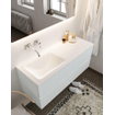 Mondiaz VICA ensemble de meuble de salle de bain - 120cm - meuble sous-vasque argile - 2 tiroirs - lavabo nuage gauche - sans trou de robinet version XL 60cm de haut SW1090708