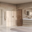 BRAUER Orion Paroi de douche à l'italienne - 90x200cm - verre bronze - revêtement en verre - PVD - or brossé SW1476023