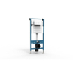 Adema Salina 2.0 Toiletset - 48.5x36x32cm - diepspoel - spoelrandloos - QeramiQ inbouwreservoir - softclose - quickrelease - toiletzitting - goud geborsteld metalen bedieningsplaat - rechthoekige knoppen - wit SW1474584