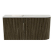 Mondiaz JOYA-DLUX Meuble de toilette 81,6cm - arrondi droit couleur Shadow - Lavabo FAYE position Gauche Sans trou de robinet couleur Ostra. SW1423019