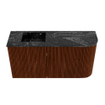 Mondiaz JOYA-DLUX 81.6cm toiletmeubel - ronding rechts kleur Ruby - Wastafel FAYE positie Links 1 kraangat kleur Lava. SW1423665