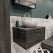 Mondiaz LUSH Meuble salle de bains avec 1 tiroir lavabo BARCO 60x30x45cm Centre 1 trou de robinet Anthracite SW409572