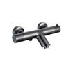 FortiFura Calvi Mitigeur baignoire - avec barre curseur - douchette stick - flexible lisse - Gunmetal SW997401