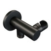 BRAUER Noir Sculpture thermostatique Douche à encastrer - 3-voies - rond - ensemble 76 - 30cm douche principale - bras mural courbé - barre douchette - flexible de douche - coude de raccordement mural - noir mat SW1159207