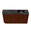 Mondiaz JOYA-DLUX Meuble de salle de bains - 81,6cm - arrondi gauche couleur Ruby - Vasque FAYE position Droite Sans trou de robinet couleur Lava SW1423648