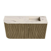 Mondiaz JOYA-DLUX Meuble de toilette 81,6cm - arrondi gauche couleur Dusk - Vasque FAYE position droite Sans trou de robinet couleur Nata SW1425933