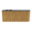 Mondiaz JOYA-DLUX 101.6cm toiletmeubel - ronding rechts kleur Oak - Wastafel FAYE positie Links Zonder kraangat kleur Lava. SW1422114