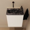 MONDIAZ TURE-DLUX Meuble toilette - 40cm - Talc - EDEN - vasque Lava - position gauche - sans trou de robinet SW1103590