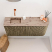 Mondiaz JOYA-DLUX 91.6cm toiletmeubel - ronding rechts kleur Dusk - Wastafel FAYE positie Links Zonder kraangat kleur Arena. SW1425772