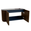 Mondiaz JOYA-DLUX 81.6cm toiletmeubel - ronding links kleur Walnut - Wastafel FAYE positie Rechts Zonder kraangat kleur Sombra. SW1424791