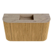 Mondiaz JOYA-DLUX 73.2cm meuble de toilette - arrondi gauche et droite couleur Oak - Vasque FAYE position Milieu Sans trou de robinet couleur Arena. SW1423893