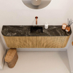 Mondiaz JOYA-DLUX 123.2cm toiletmeubel - ronding links en rechts kleur Oak - Wastafel FAYE positie Midden Zonder kraangat kleur Lava. SW1422100