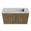 Mondiaz JOYA-DLUX 70cm toiletmeubel - kleur Dusk - Wastafel FAYE positie Rechts Zonder kraangat kleur Glace. SW1423140