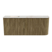 Mondiaz JOYA-DLUX 101.6cm meuble de salle de bains - arrondi droit couleur Dusk - Vasque FAYE position Gauche Sans trou de robinet couleur Frappe. SW1423105
