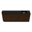 Mondiaz JOYA 111.6cm meuble de salle de bains - arrondi gauche couleur Walnut - Vasque FAYE position droite 1 trou de robinet couleur Urban. SW1421428