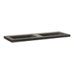 Saniclass Corestone Lavabo pour meuble 140x45.7x5cm 2 vasques pierre naturelle noir SW241500