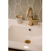 Wiesbaden Caral Mitigeur lavabo apparent avec bec pivotant 16 cm laiton brossé PVD SW373497