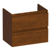 BRAUER Joy wastafelonderkast ondiep - 60x39x50cm - 2 softclose lades - greeploos - 1 sifon uitsparing - massief eiken - lamellen eiken bruin SW1201234