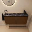 MONDIAZ TURE-DLUX Meuble toilette - 100cm - Rust - EDEN - vasque Lava - position gauche - 1 trou de robinet SW1103995