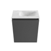 MONDIAZ TURE-DLUX meuble de toilettes 40 cm Dark Grey. EDEN lavabo Opalo position droite. Avec 1 trou de robinet. SW1104242