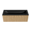 MONDIAZ KURVE 120cm Meuble salle de bain - couleur Oak - 1 tiroir - vasque BIG LARGE centre - 2 trous de robinet - Urban SW1138392