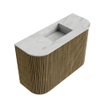 Mondiaz JOYA-DLUX Meuble de toilette 63,2 cm - arrondis gauche et droite couleur Dusk - Lavabo FAYE position Milieu Sans trou de robinet couleur Opalo SW1423359