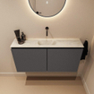 MONDIAZ TURE-DLUX 100cm meuble de toilettes Dark Grey. Lavabo EDEN Ostra position milieu. Sans trou de robinet. SW1104829
