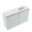 MONDIAZ TURE-DLUX Meuble toilette - 80cm - Greey - EDEN - vasque Ostra - position droite - sans trou de robinet SW1104855