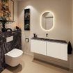 MONDIAZ TURE-DLUX Meuble toilette - 120cm - Talc - EDEN - vasque Lava - position centrale - sans trou de robinet SW1103669
