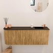 Mondiaz JOYA 111.6cm toiletmeubel - ronding links kleur Oak - Wastafel FAYE positie Rechts 1 kraangat kleur Urban. SW1421240