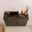 Mondiaz JOYA-DLUX 60cm toiletmeubel - kleur Shadow - Wastafel FAYE positie Links 1 kraangat kleur Lava. SW1422842