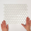La Mosaic Factory Barcelona carreau mosaïque - 26x30cm - carrelage mural et de sol - Hexagone/Hexagone - Porcelaine Blanc Mat SW62219