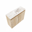 MONDIAZ TURE-DLUX 60cm toiletmeubel Washed Oak. EDEN wastafel Frappe positie rechts. Zonder kraangat. SW1103077