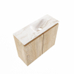MONDIAZ TURE-DLUX Meuble toilette - 60cm - Washed Oak - EDEN - vasque Frappe - position droite - sans trou de robinet SW1103077
