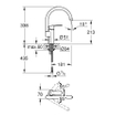 GROHE Wave Cosmopolitan Robinet de cuisine 1 trou avec bec haut chrome 4339261