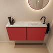 MONDIAZ TURE-DLUX Meuble toilette - 100cm - Fire - EDEN - vasque Opalo - position droite - 1 trou de robinet SW1104286