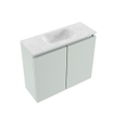 MONDIAZ TURE-DLUX Meuble toilette - 60cm - Greey - EDEN - vasque Opalo - position centrale - sans trou de robinet SW1104301